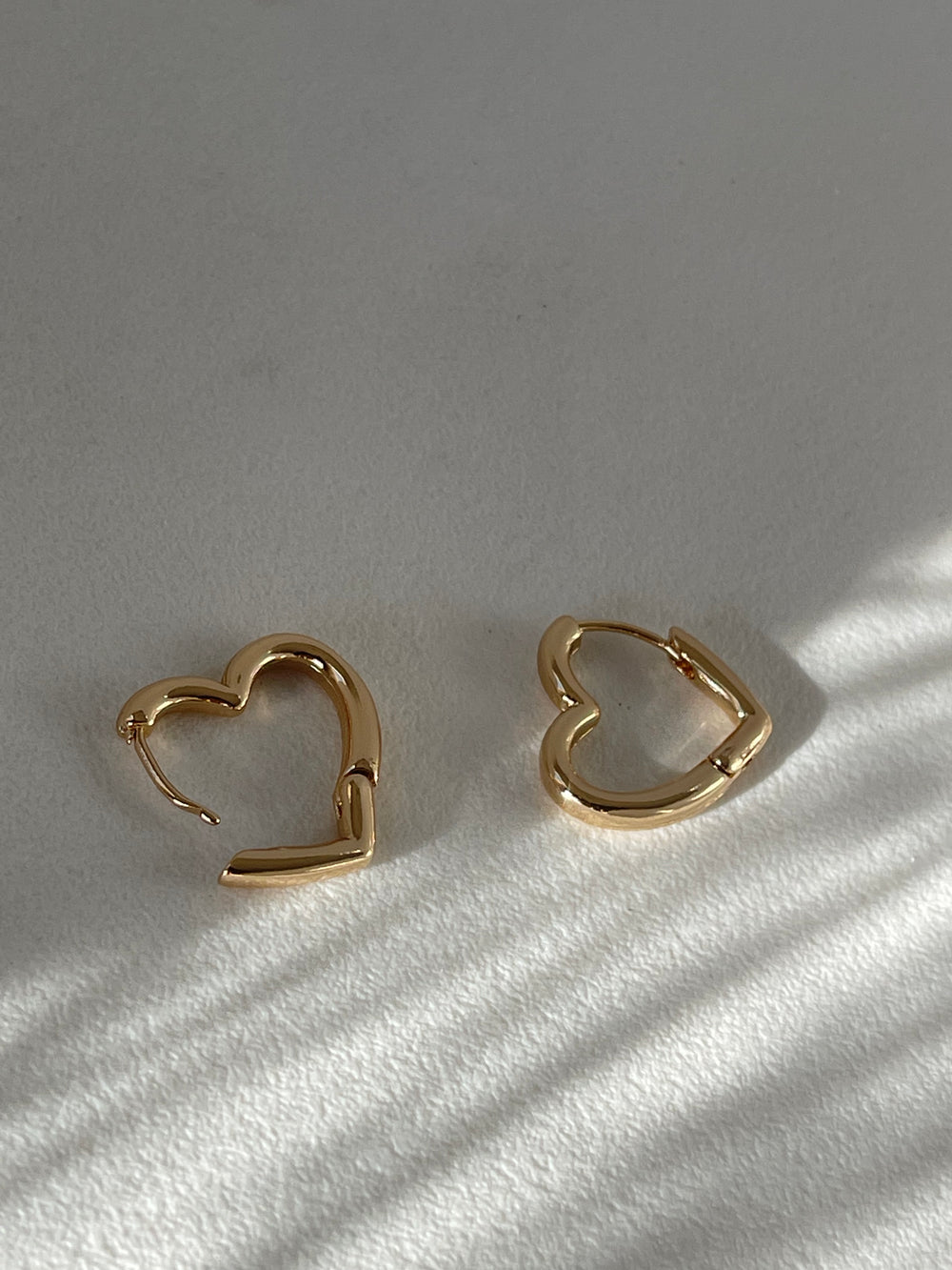 Harriet Heart Stainless Steel Hoop Earring In Gold