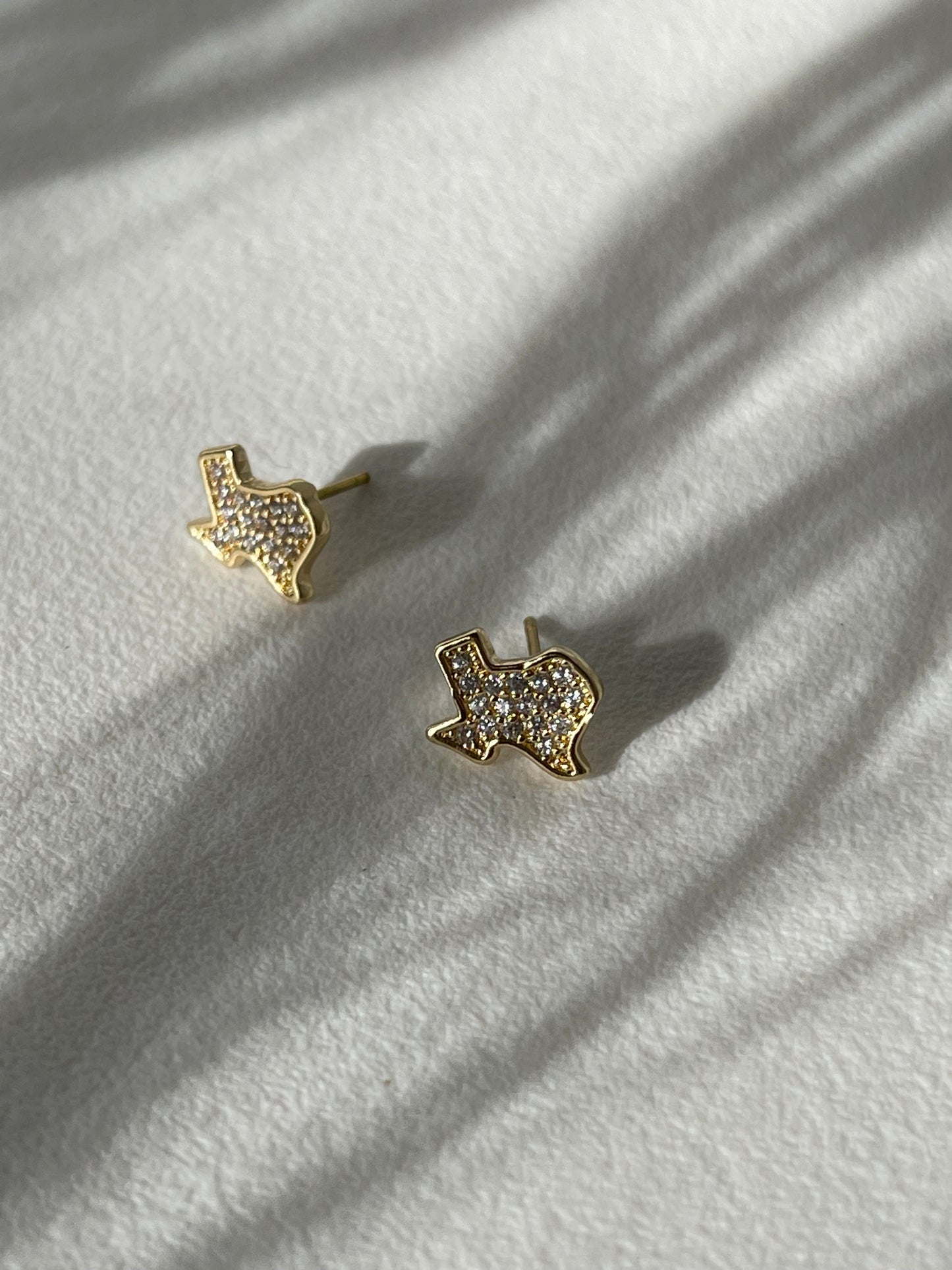 Texas Rhinestone￼ Charm Statement Mini Stud Earring In Gold