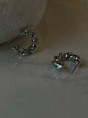 Tory 14k White Gold Dipped Bold Twist Hoop Earring In Silver