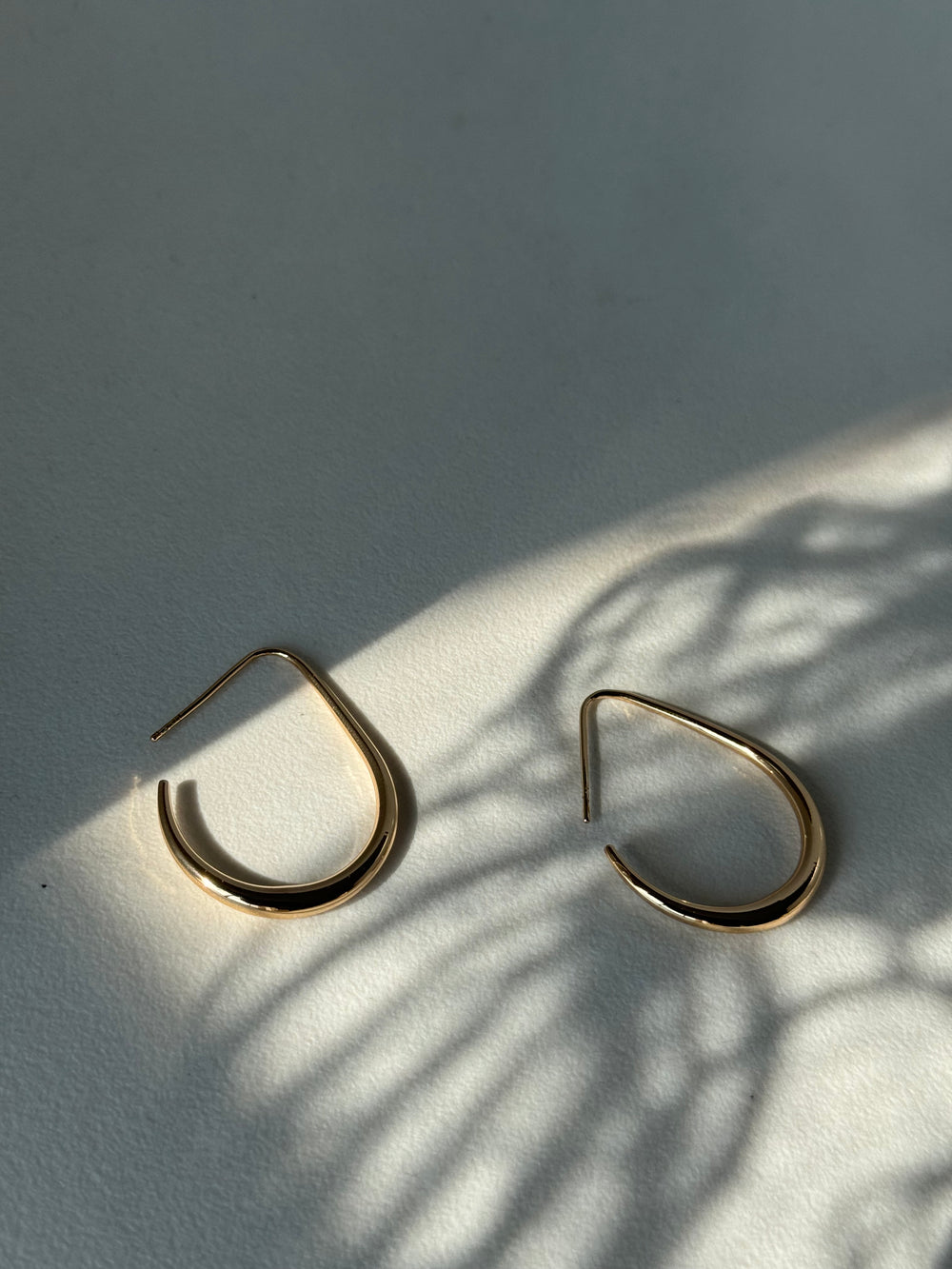 Hook Teardrop Gold Dipped Hoop Earring In Gold