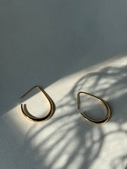 Hook Teardrop Gold Dipped Hoop Earring In Gold