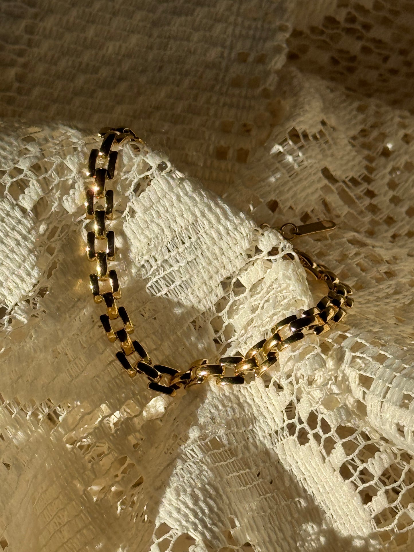 Amber 18k Stainless Steel Waterproof Link Chain Bracelet In Gold