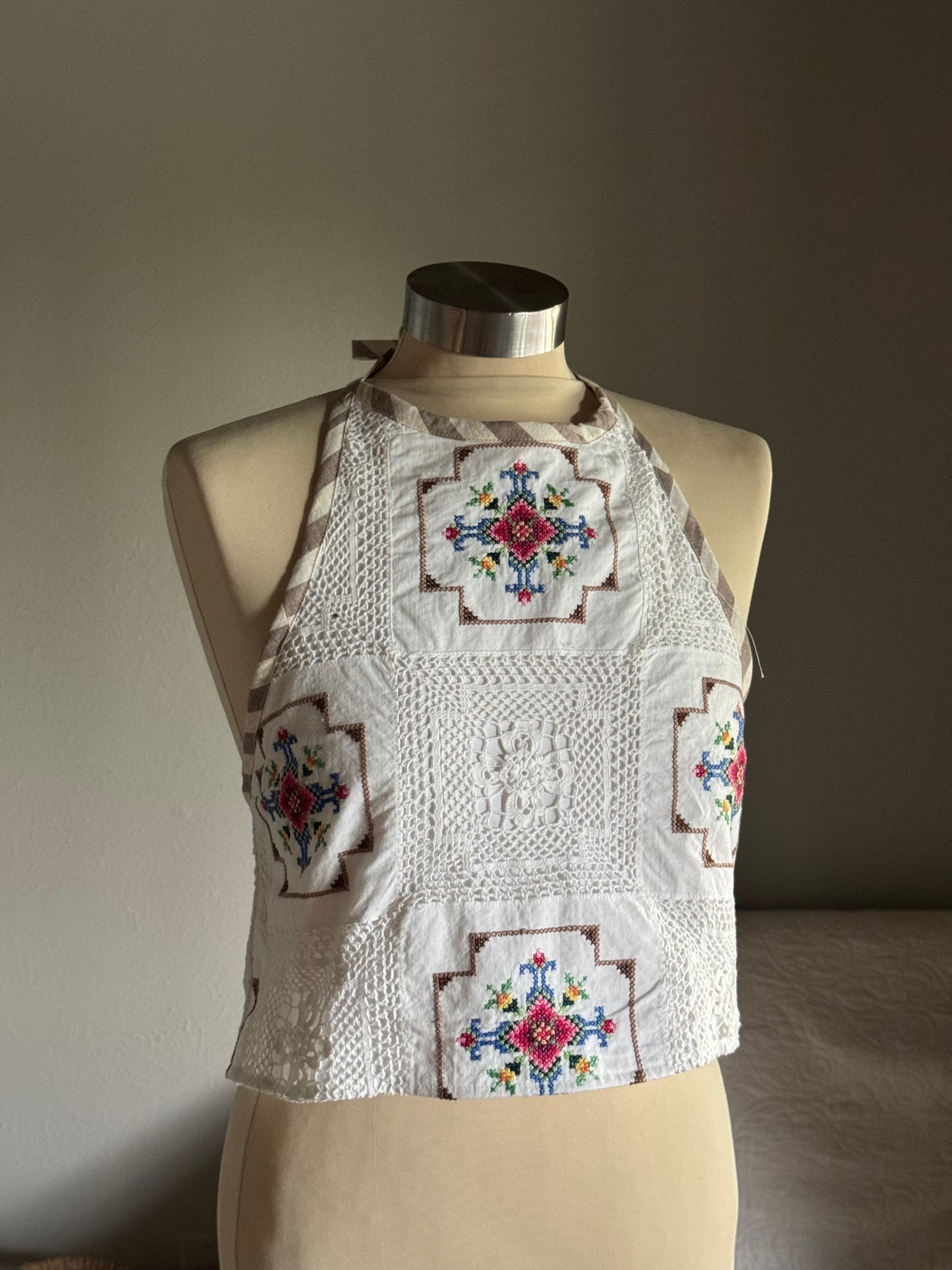 Brenda Fae Handcrafted Crochet Cropped Halter Top