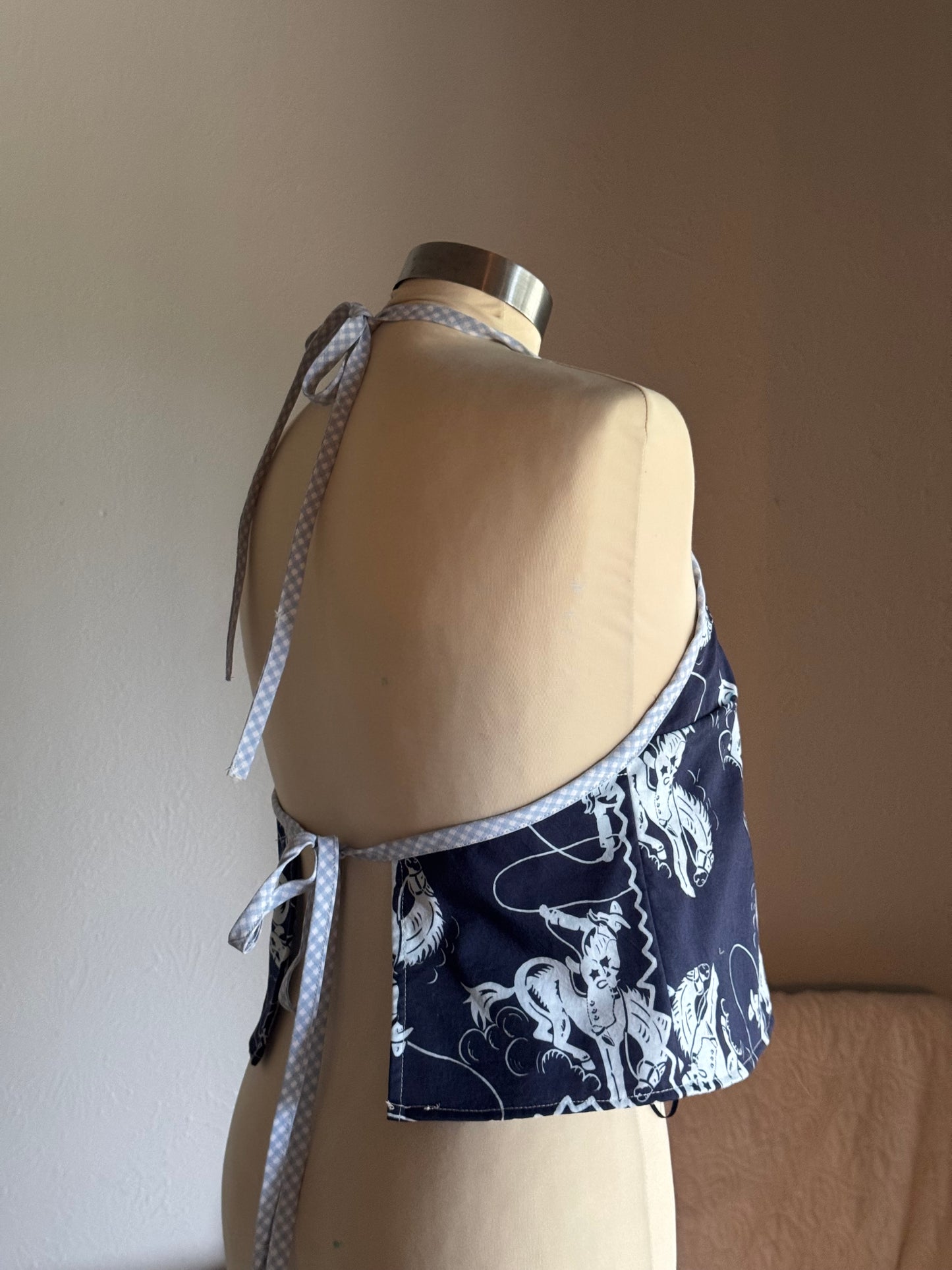 Brenda Handcrafted Open Back Rodeo Halter Top