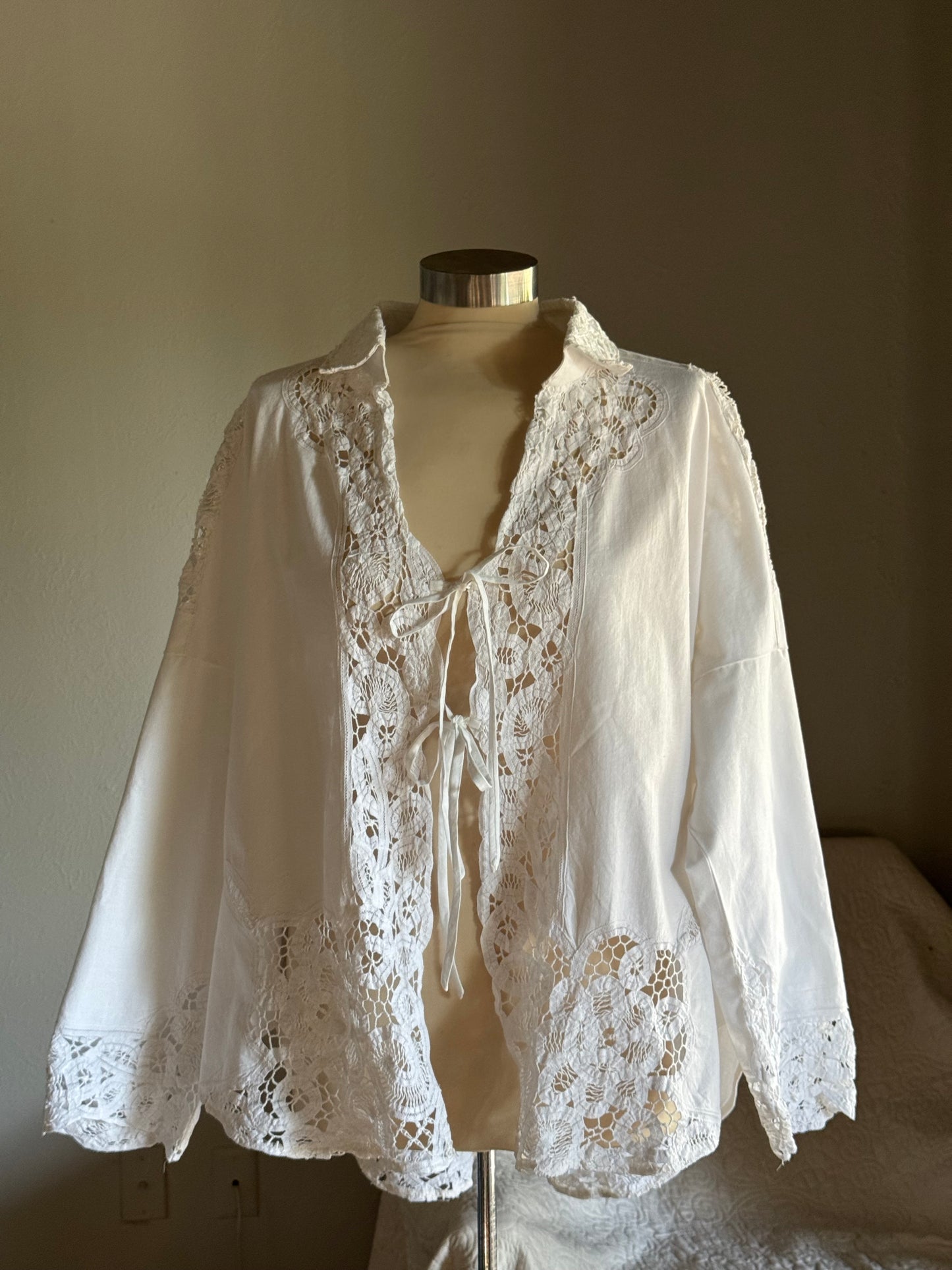 Ladell Handcrafted Vintage Tie Front Shacket