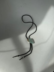 Diane Natural Gemstone Sliver Tips Bolo Tie In Aqua Terra