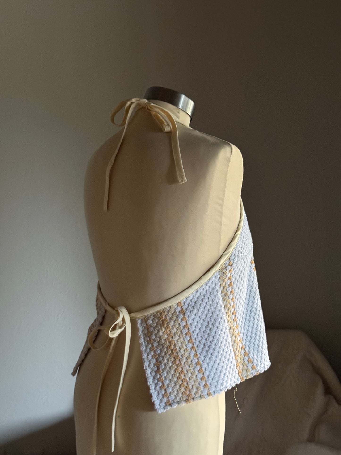 Brenda Handcrafted Halter Towel Top In Vanilla (2nd)
