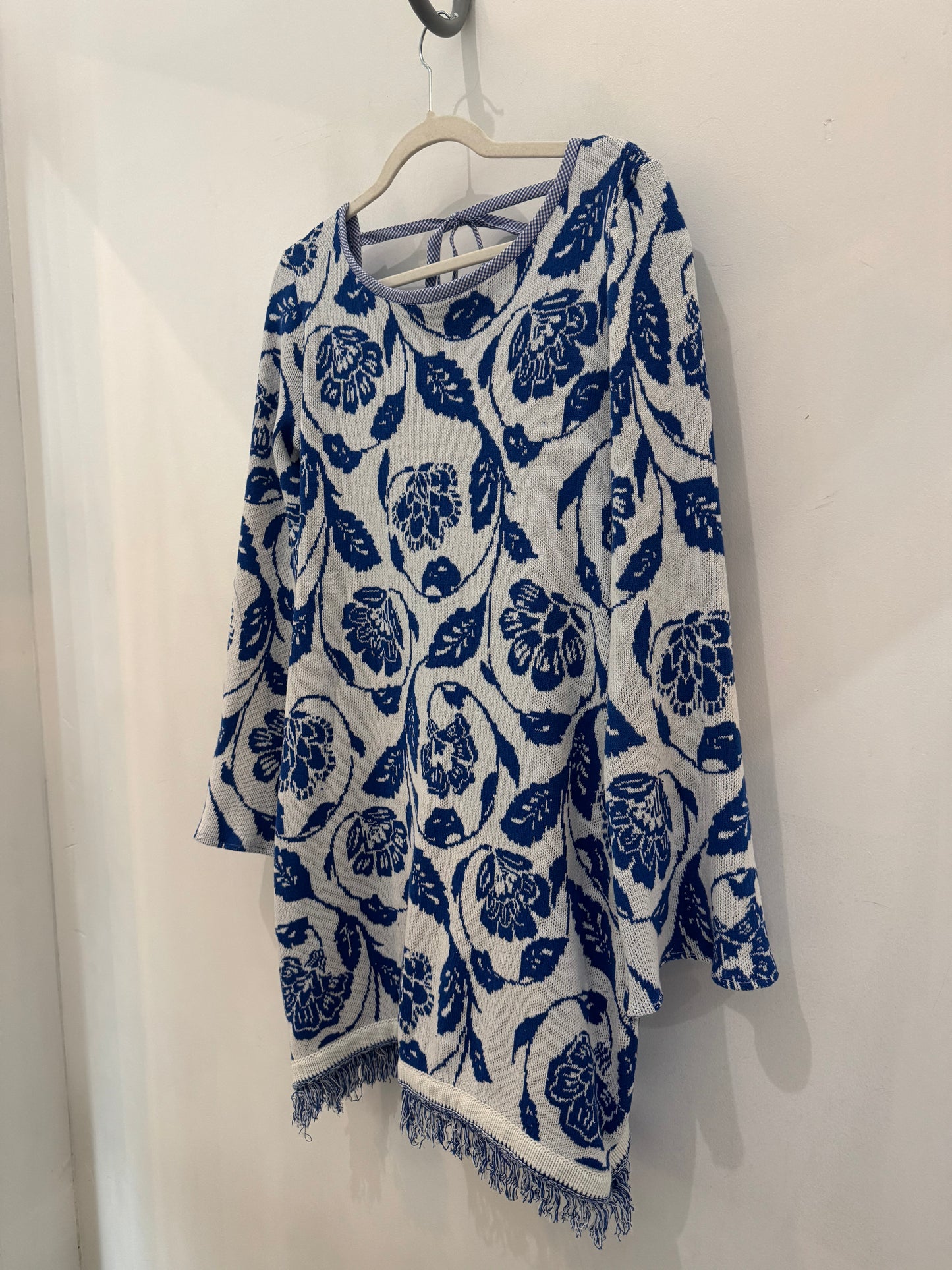 Katherine Handcrafted Open Back Long Sleeve Sweater Dress