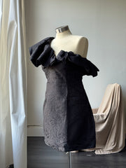 Savanna Cold Shoulder Ruffle Dress In Black