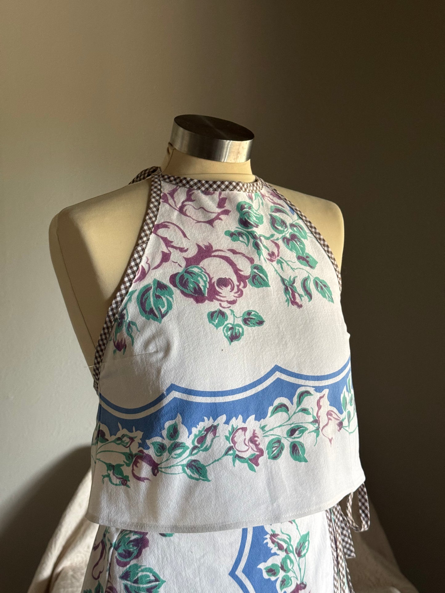 Brenda Handcrafted Vintage Cropped Halter Top