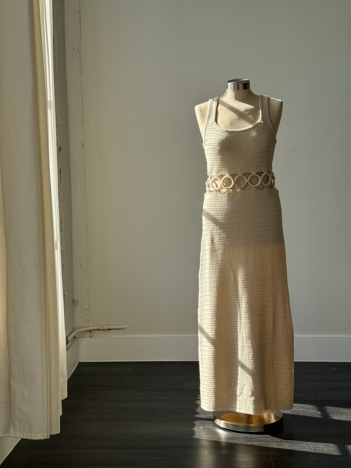 Jamie Cotton Cutout Crochet Midi / Maxi Dress In Natural