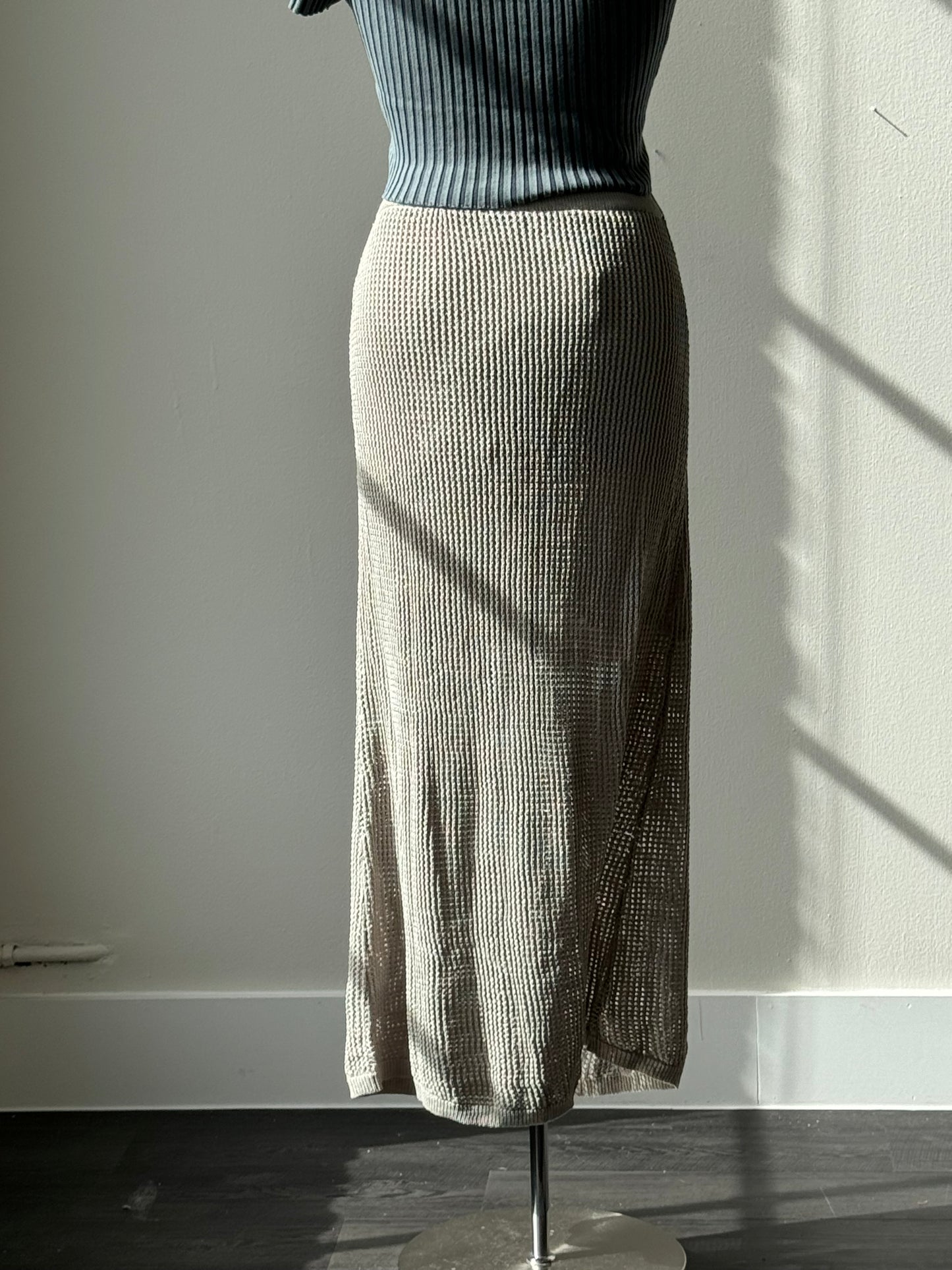 Adam Knit Midi / Maxi Skirt In Grey
