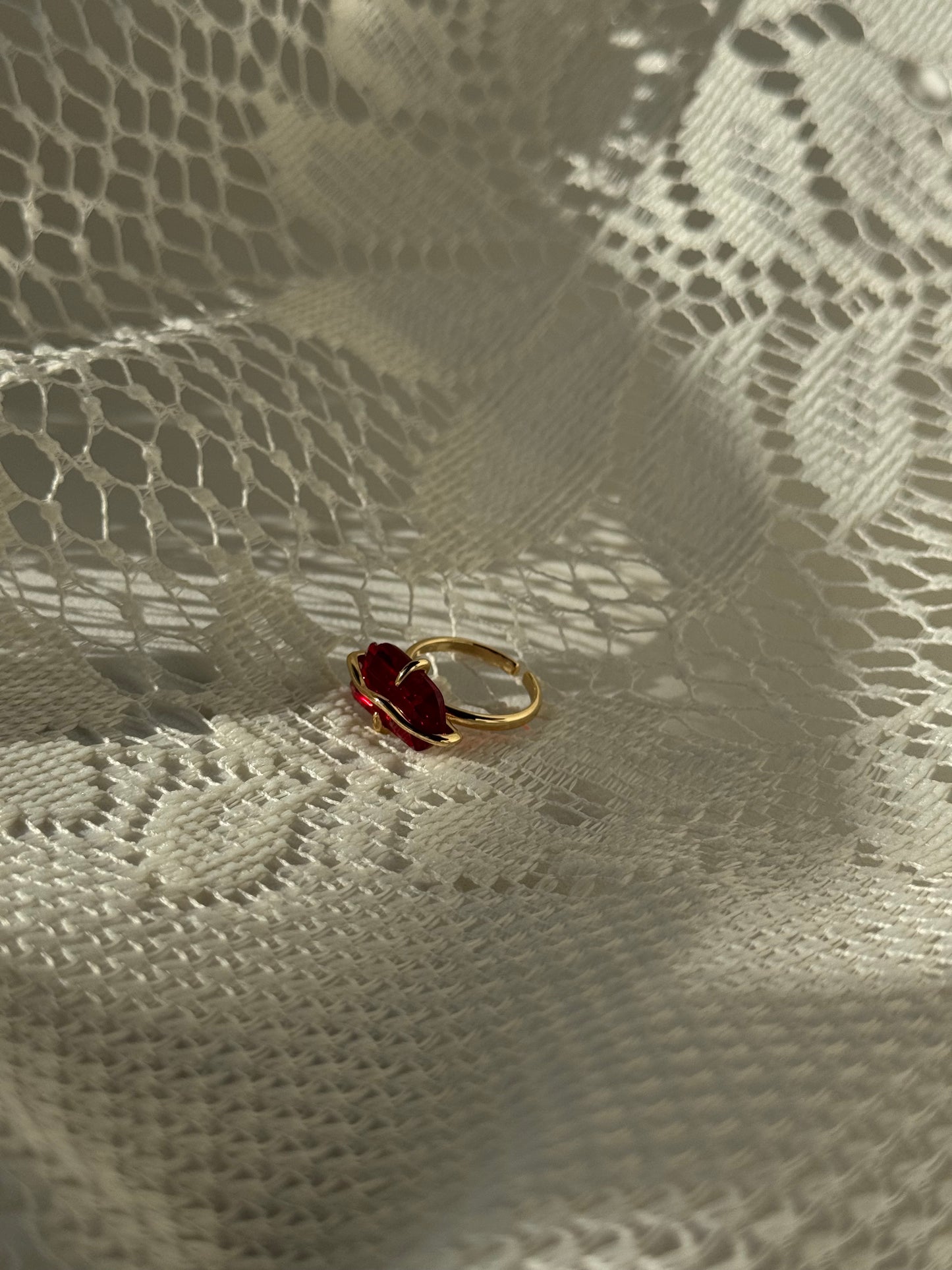 July Gem Statement Ring In Ruby Red
