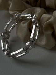Brooke Link & Toggle Bracelet In Matte Silver