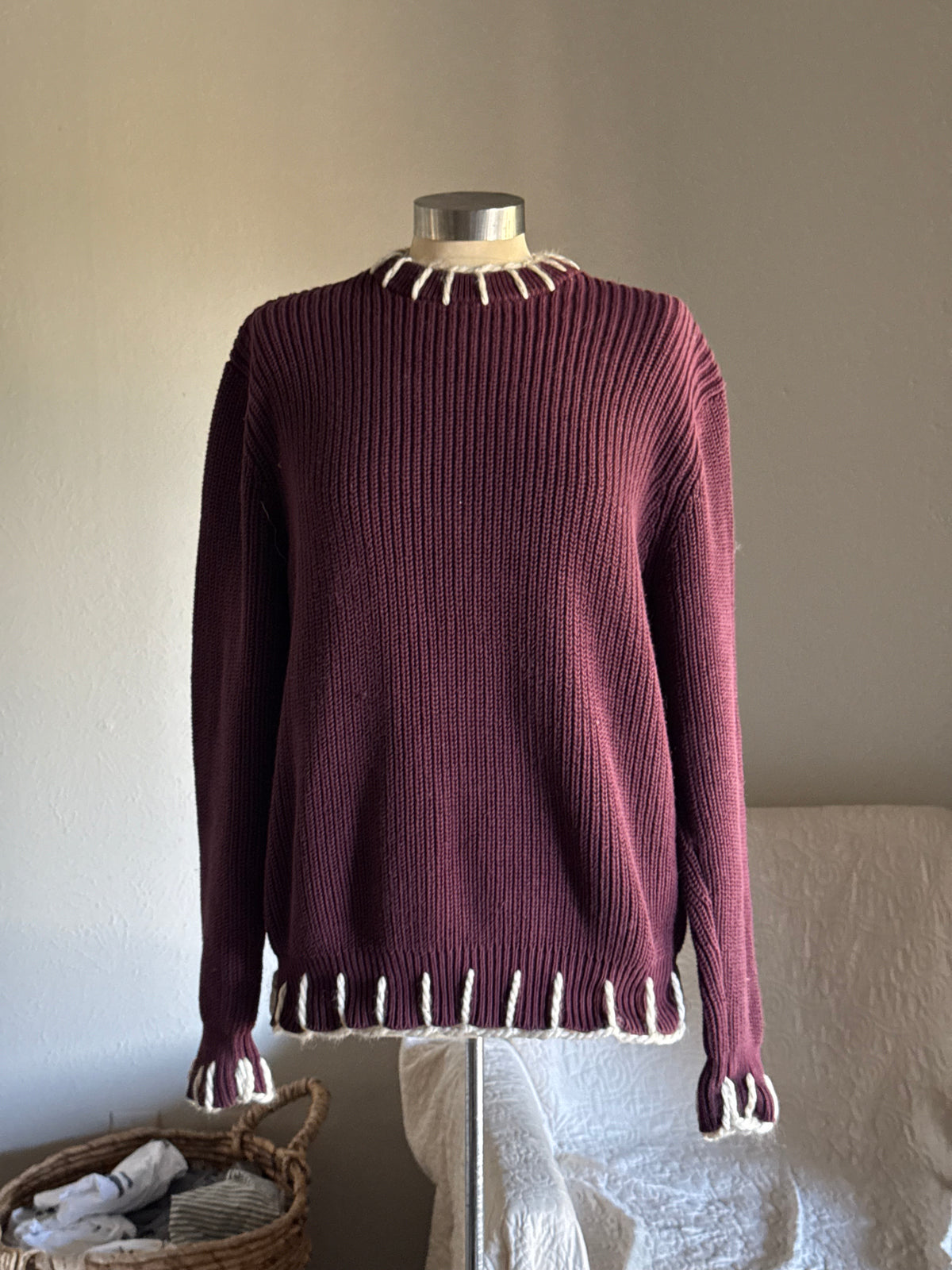 Joe Handcrafted Blanket Stitch Chunky Sweater