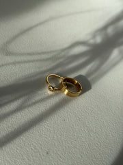 Sagan 14k Gold Dipped Double Band Crystal Charm Ring Set In Gold Champagne