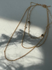 Lacy Layered Hearts & Charms Gold Dipped Necklace In Gold
