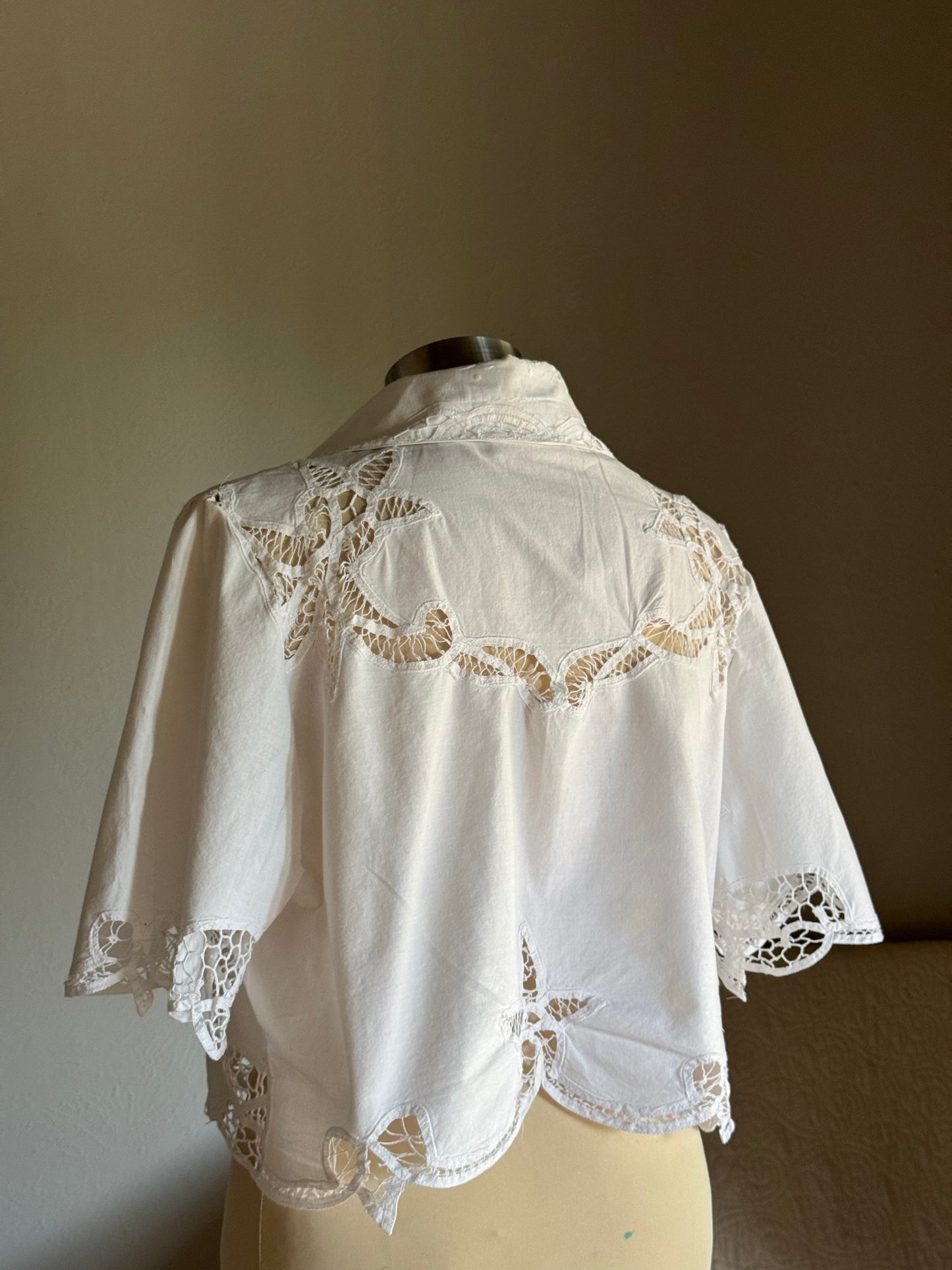 Judy Handcrafted Vintage Crop Tie Top