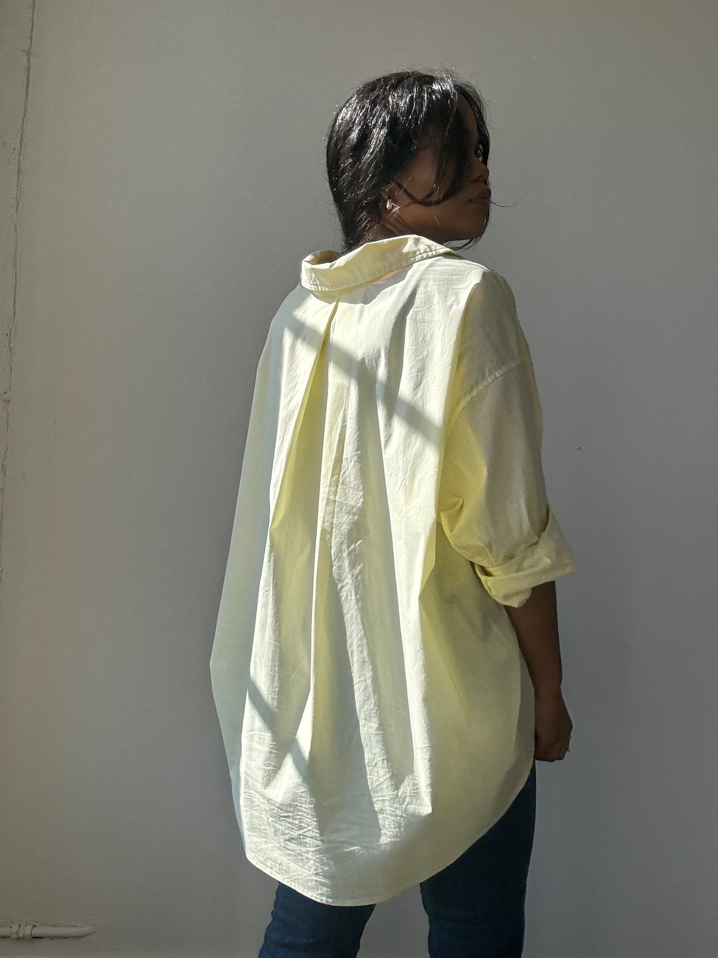 Thomas Cotton Button Down Shirt In Banana