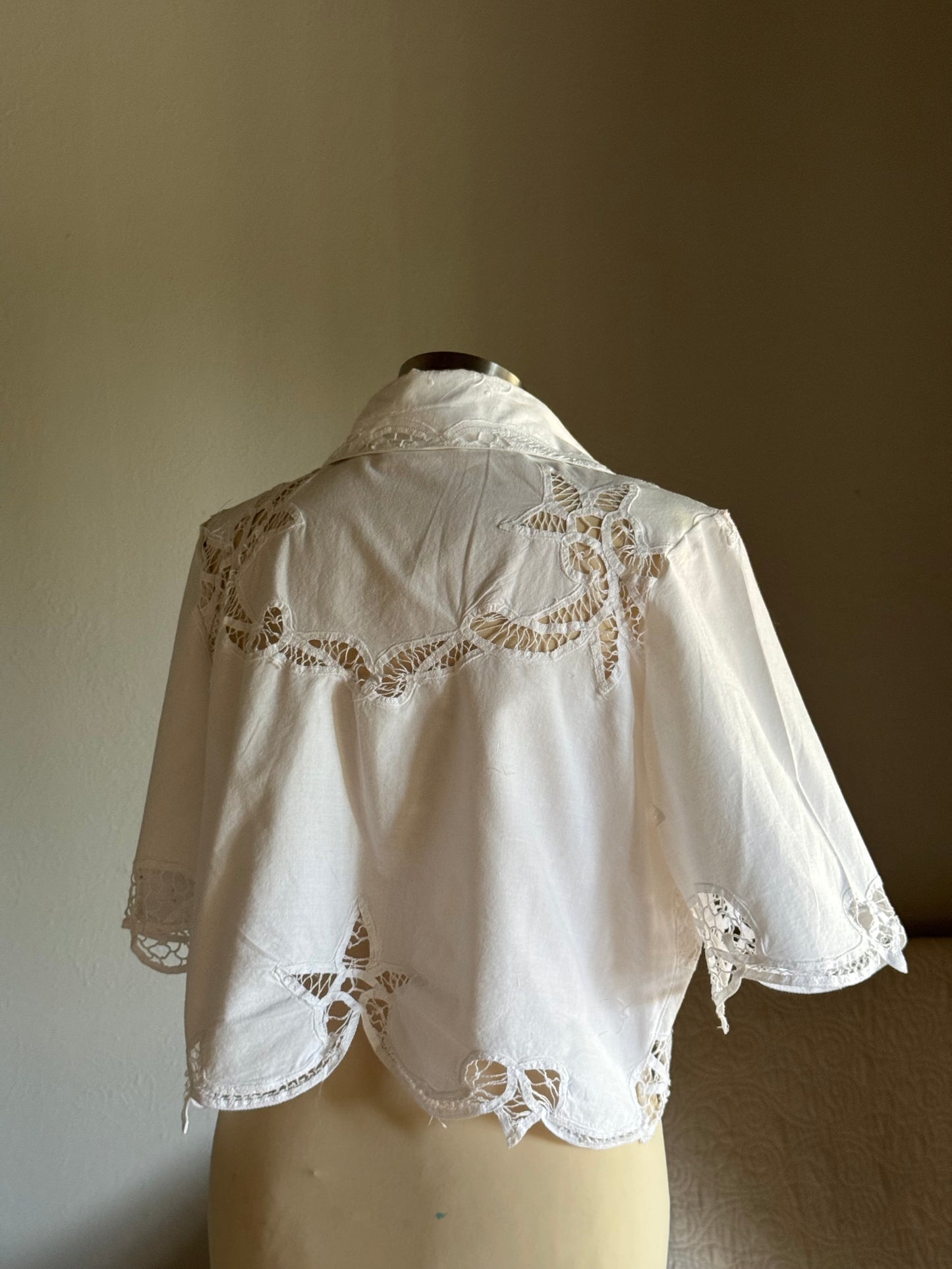 Judy Handcrafted Vintage Crop Tie Top