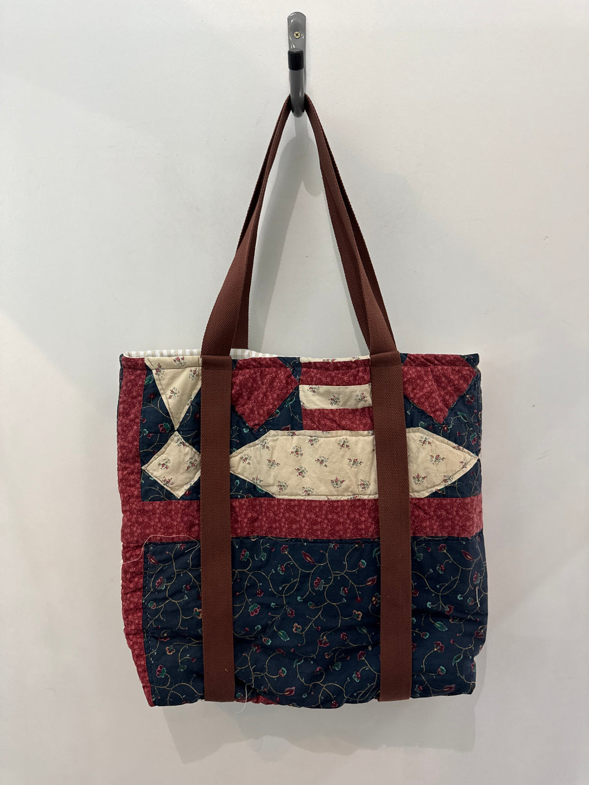 Haselden Handcrafted Vintage Quilted Hat Holder Tote Bag