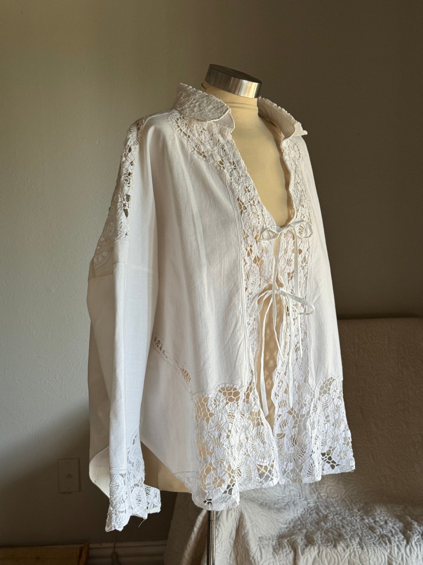 Ladell Handcrafted Vintage Tie Front Shacket