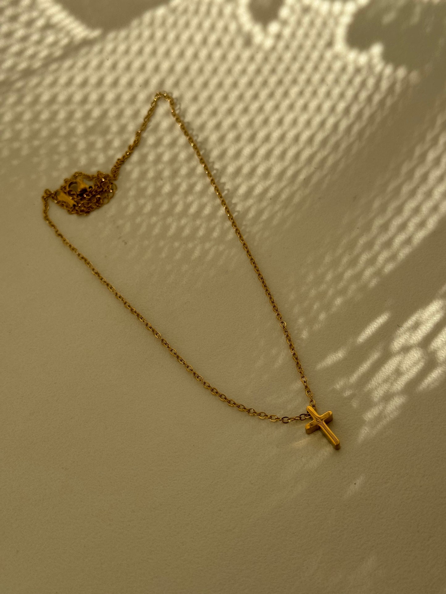 David Stainless Steel Mini Cross Necklace In Gold