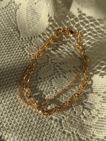 Oscar Classic Organic Crumb Link Layered Necklace In Gold￼