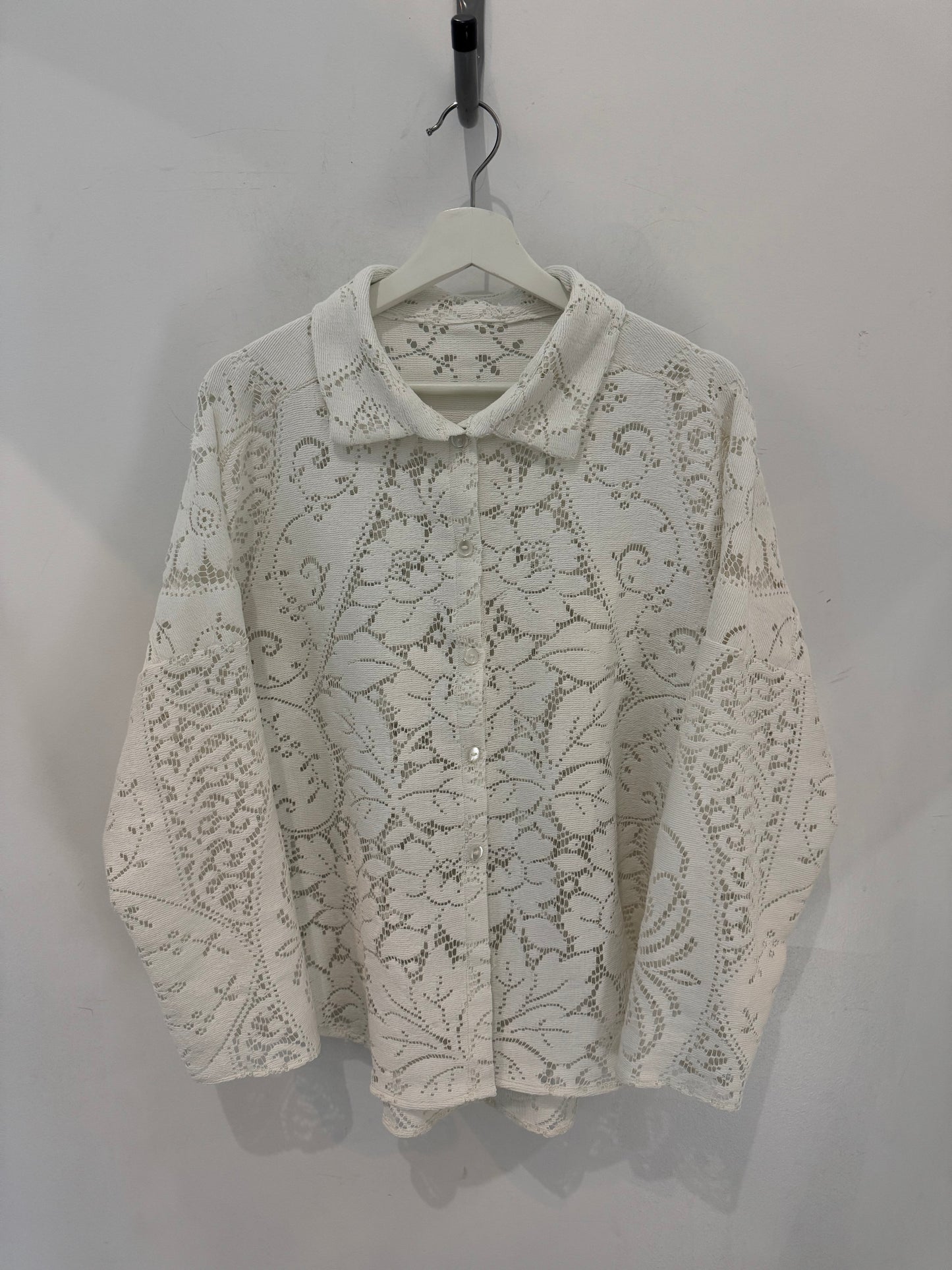 Ladell Handcrafted Vintage Shacket In Milk