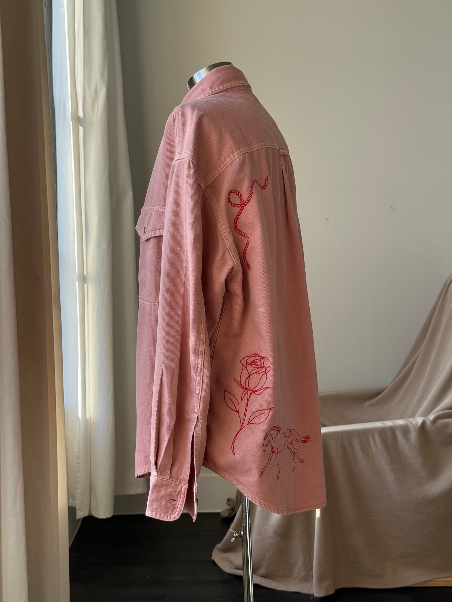 Jaxson Handcrafted Embroidered Rodeo Workwear Shacket