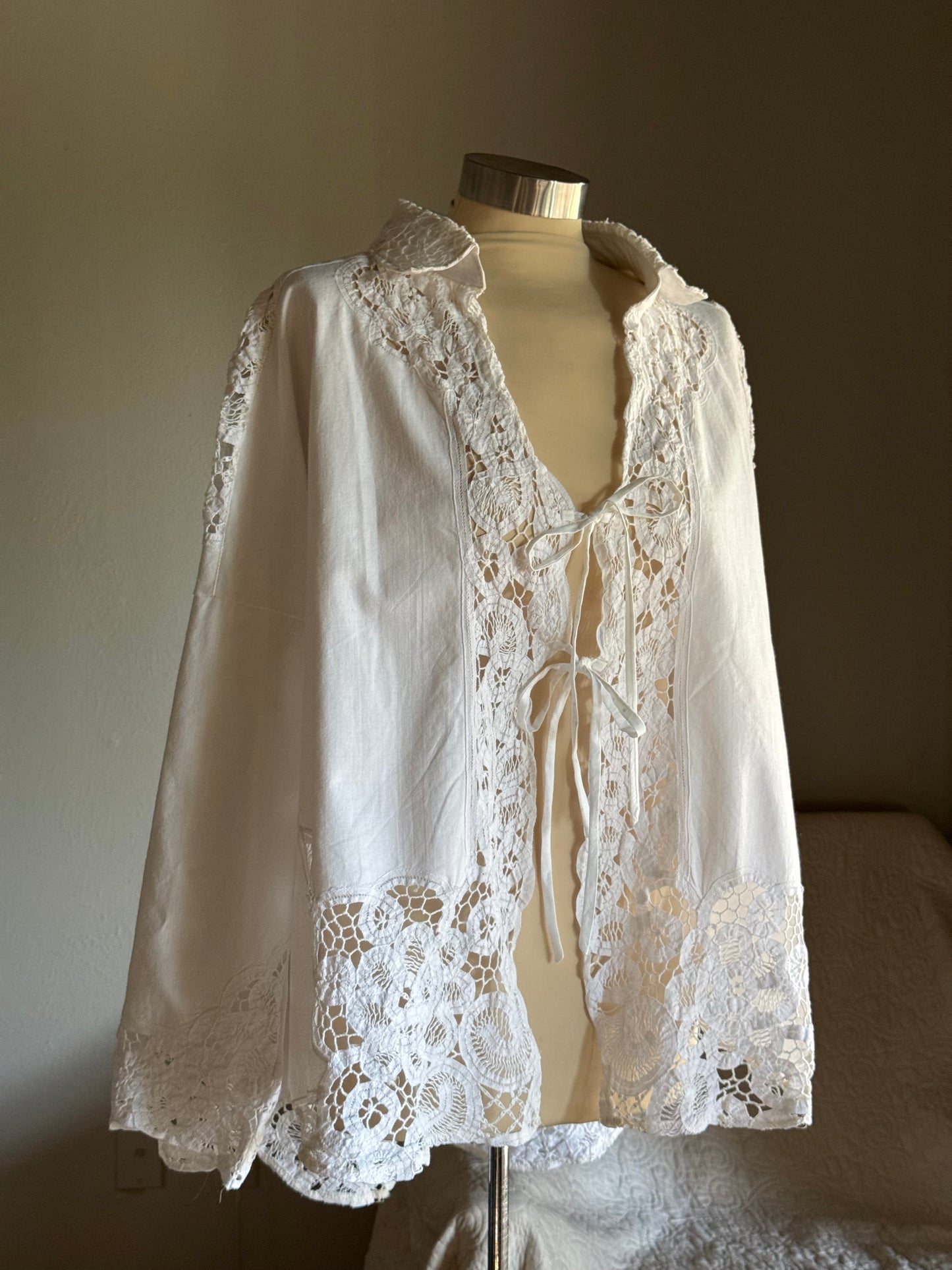 Ladell Handcrafted Vintage Tie Front Shacket