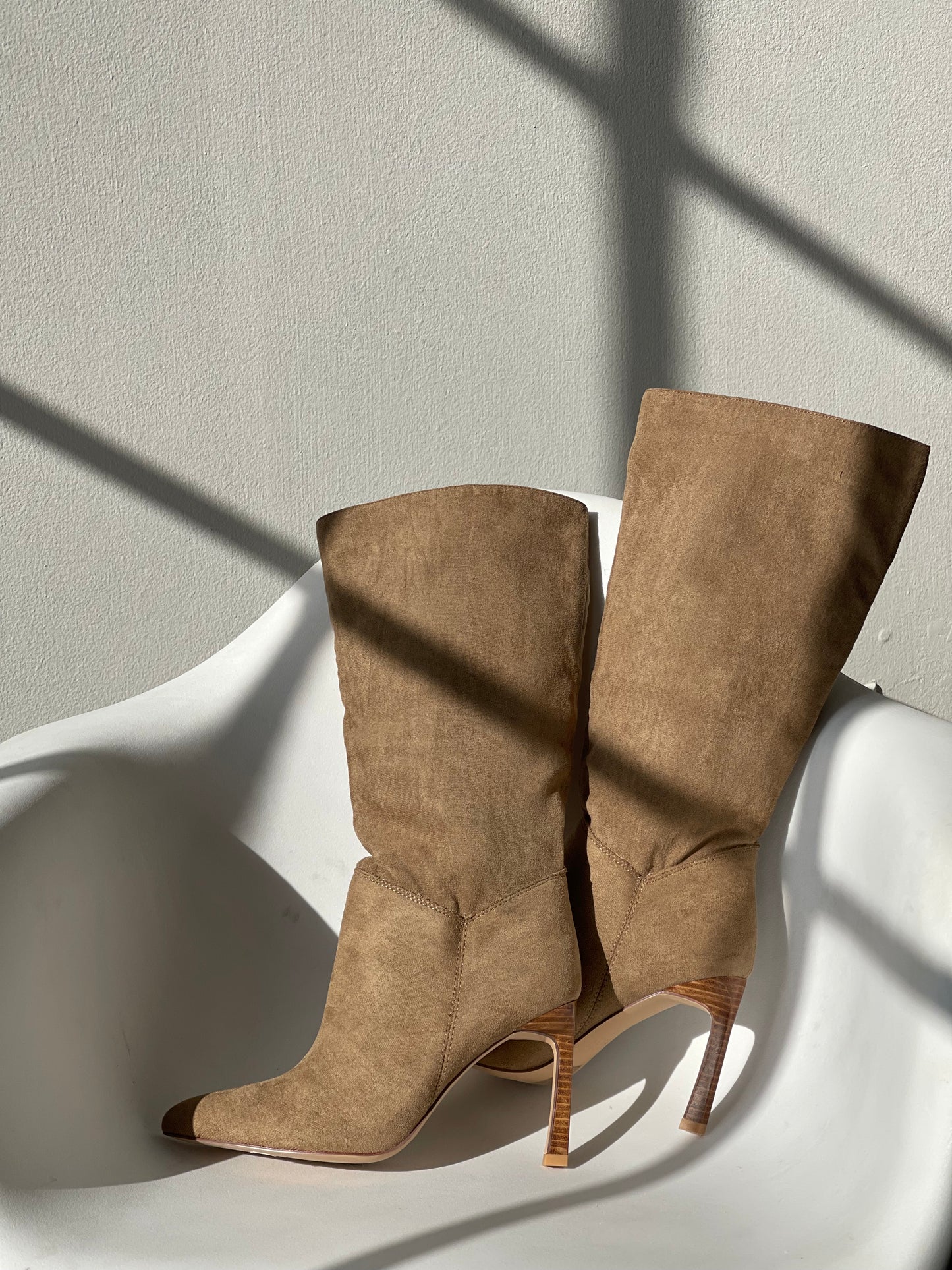 Charlotte Cowboy Cut Stiletto Boot In Taupe