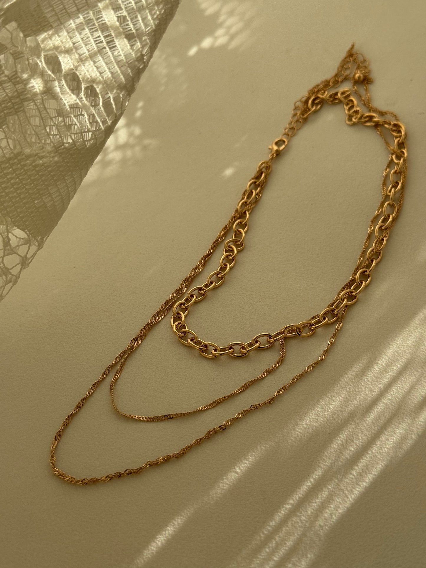 Rachel Chain Link Layered Necklace In Gold