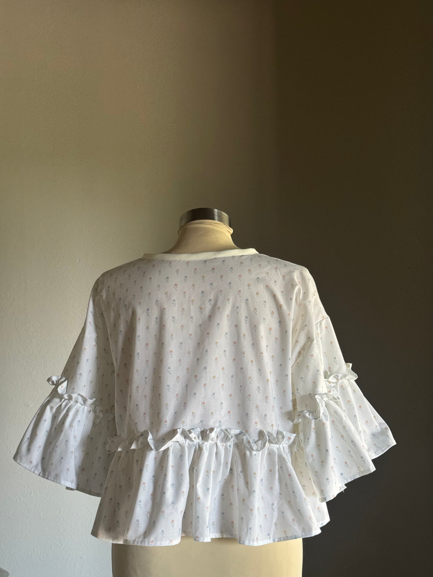 Joycie Vintage Cotton Handcrafted Ruffle Top