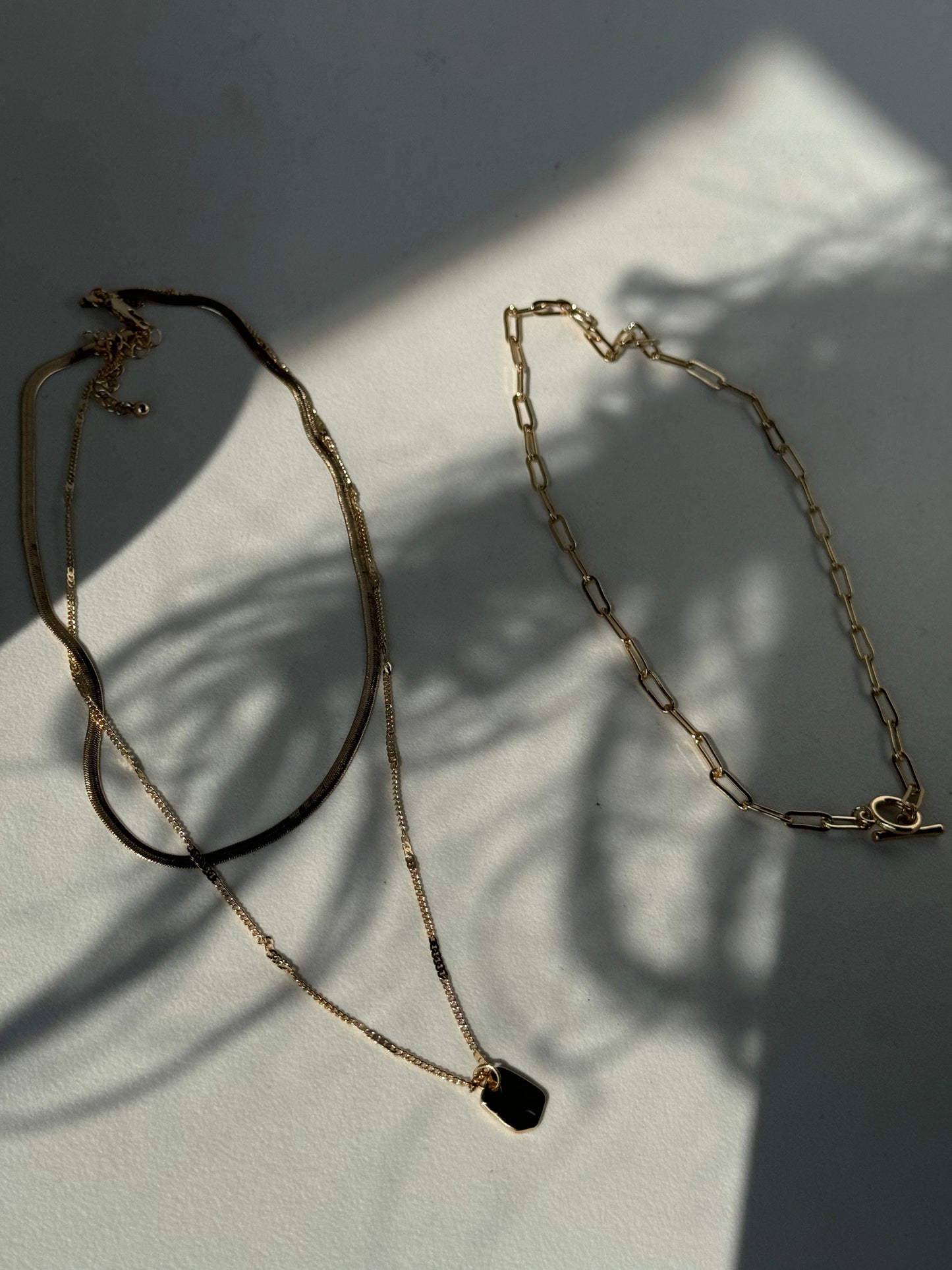 Toggle Nugget & Snake Layered Necklace In Gold