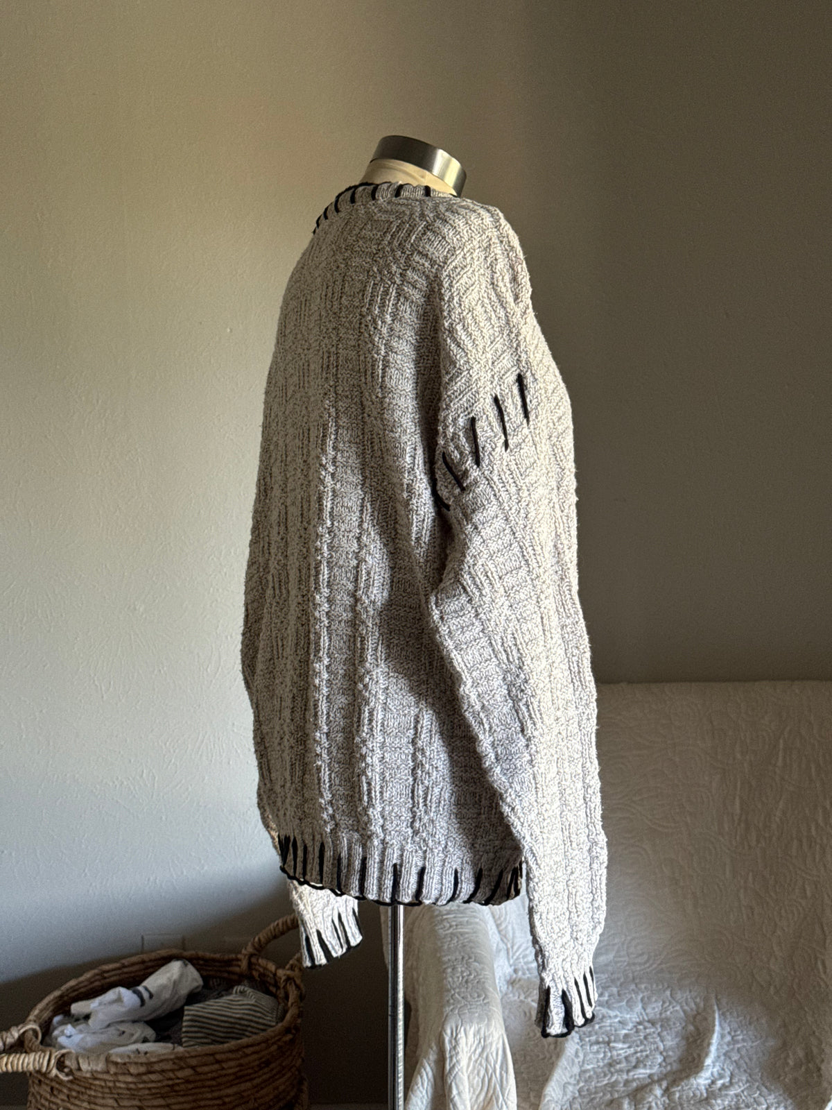 Joe Handcrafted Blanket Stitch Chunky Sweater