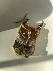 Vivian Genuine Leather Western Belt Clip Saddle Bag In Taupe