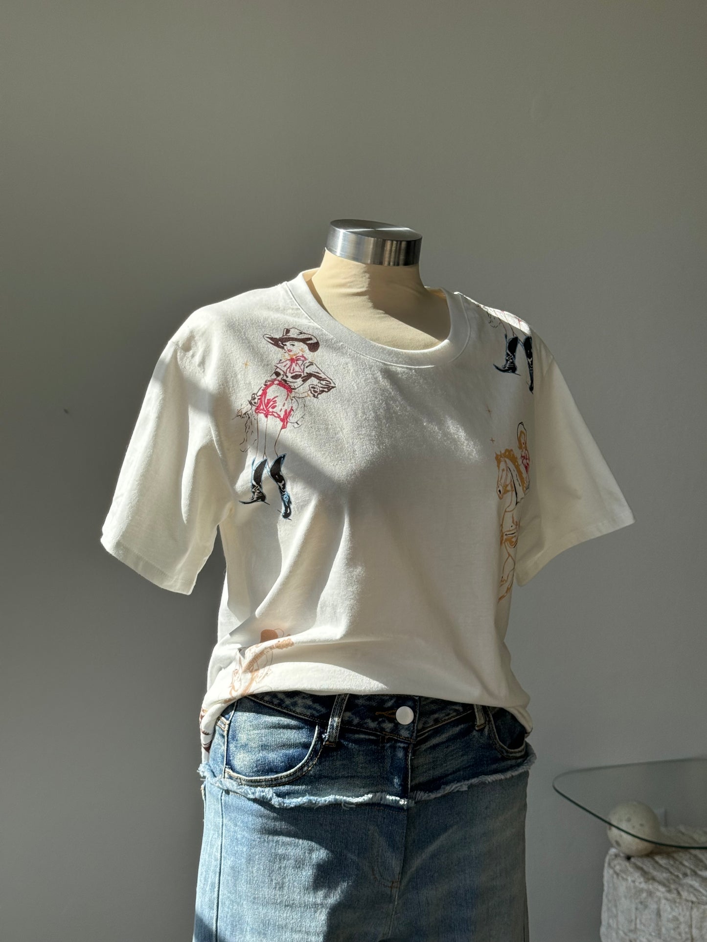 Llewellyn Cotton Cowgirl Classic Crewneck Tee