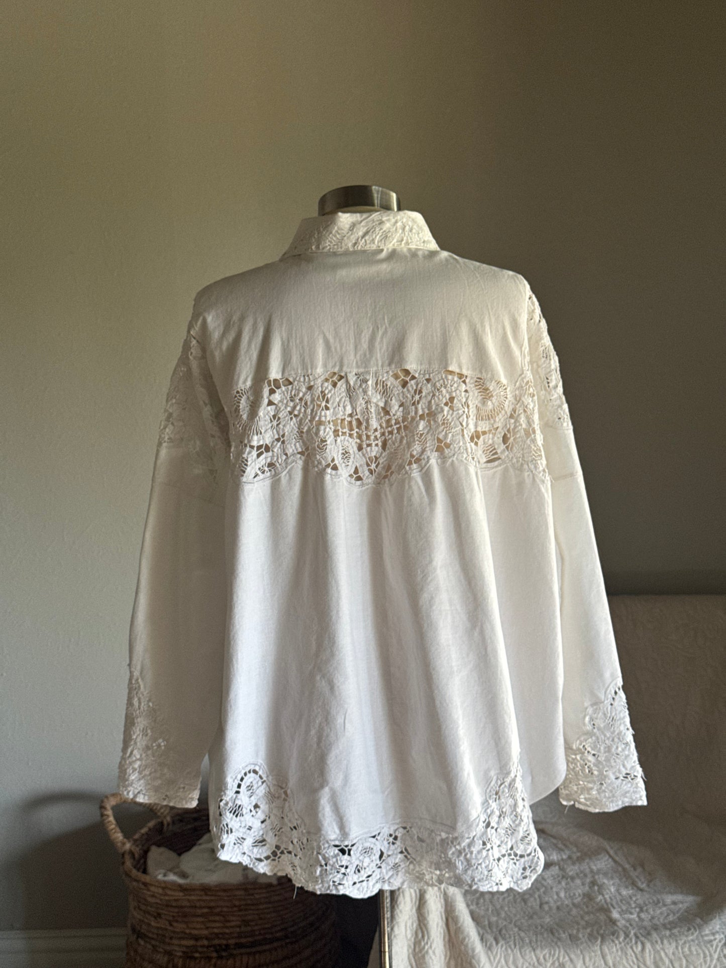 Ladell Handcrafted Vintage Tie Front Shacket