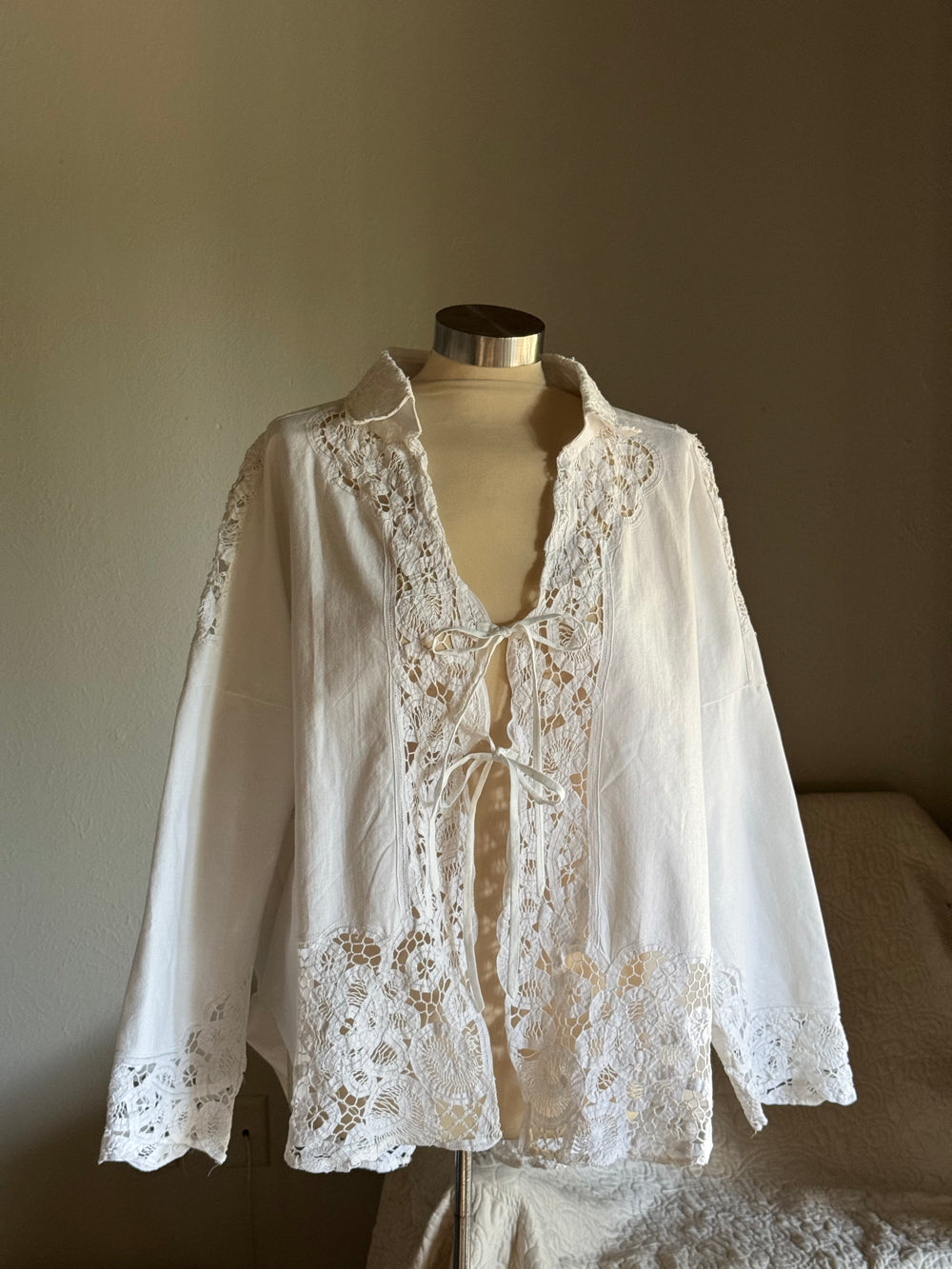 Ladell Handcrafted Vintage Tie Front Shacket