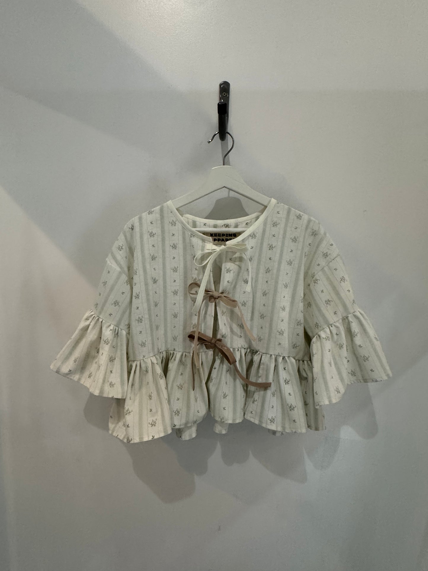 Joycie Handcrafted Vintage Tie Front Top