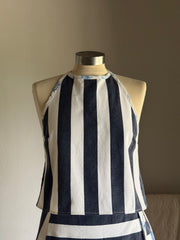 Brenda Handcrafted Halter Top In Bold Stripes