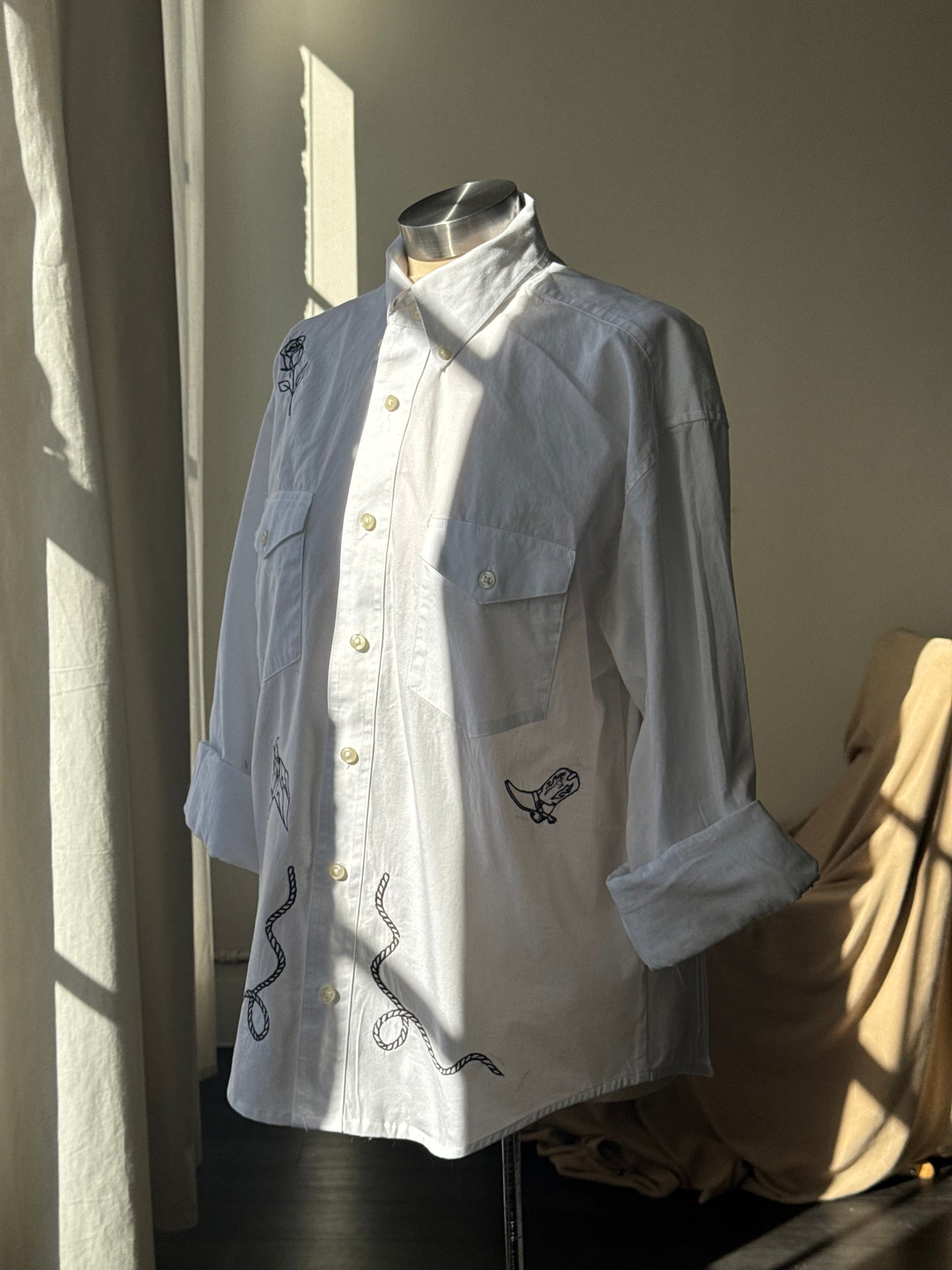 Jaxson Handcrafted Embroidered Button Down In Western Cut