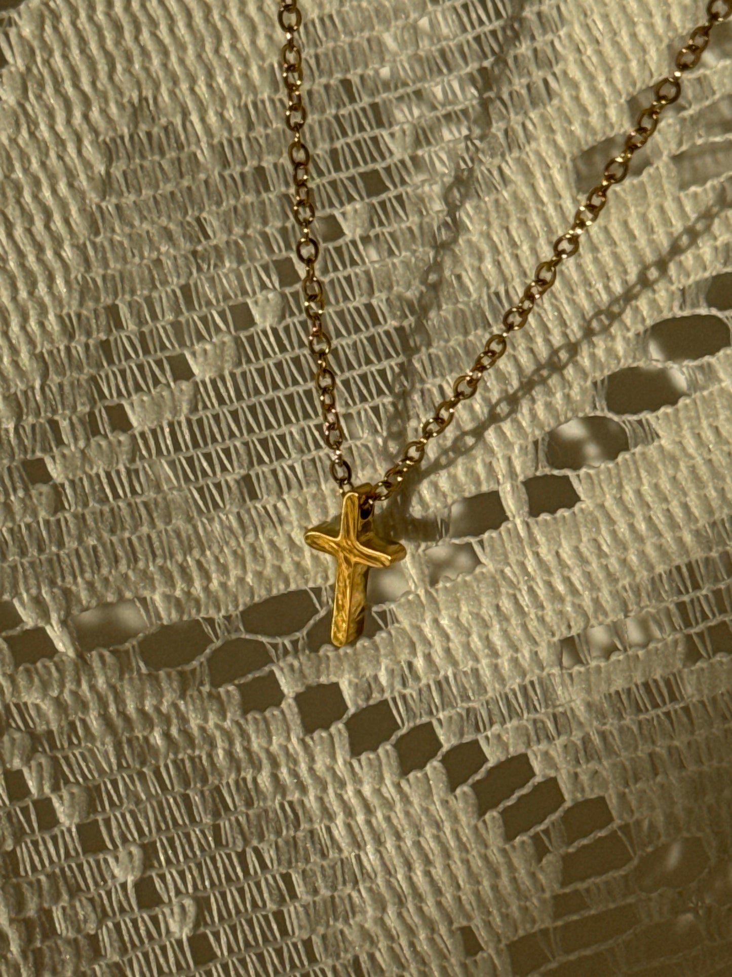 David Stainless Steel Mini Cross Necklace In Gold