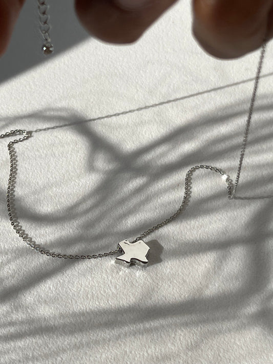 Maverick Rhodium Plated Texas Mini Mirror Statement Necklace In Silver