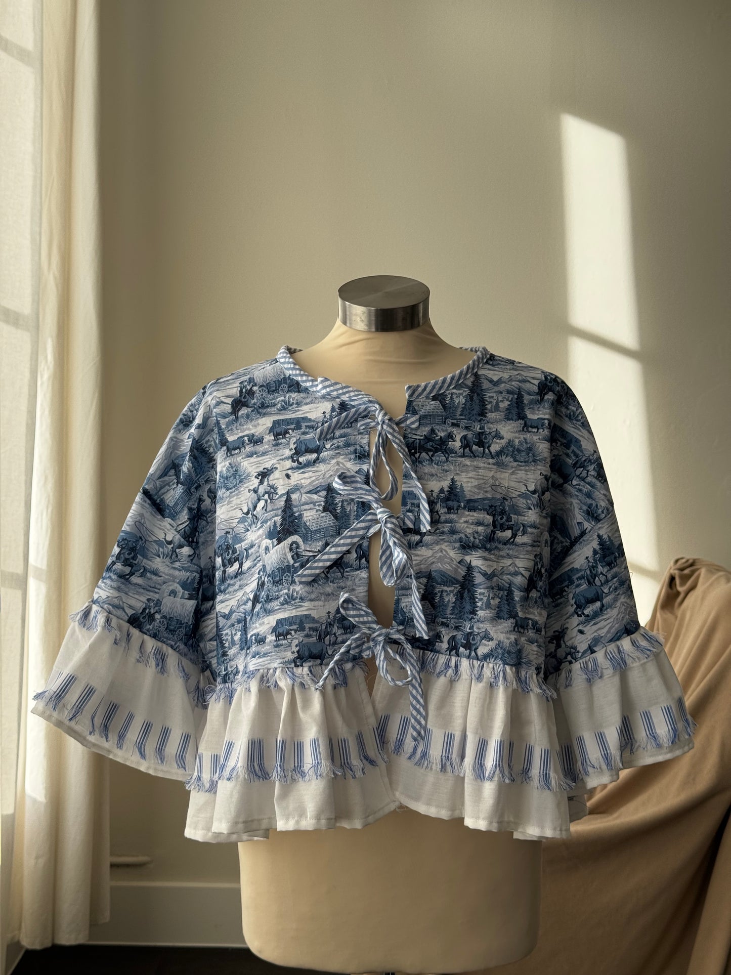 Myrtle Cotton Handmade Ruffle Top In Old South