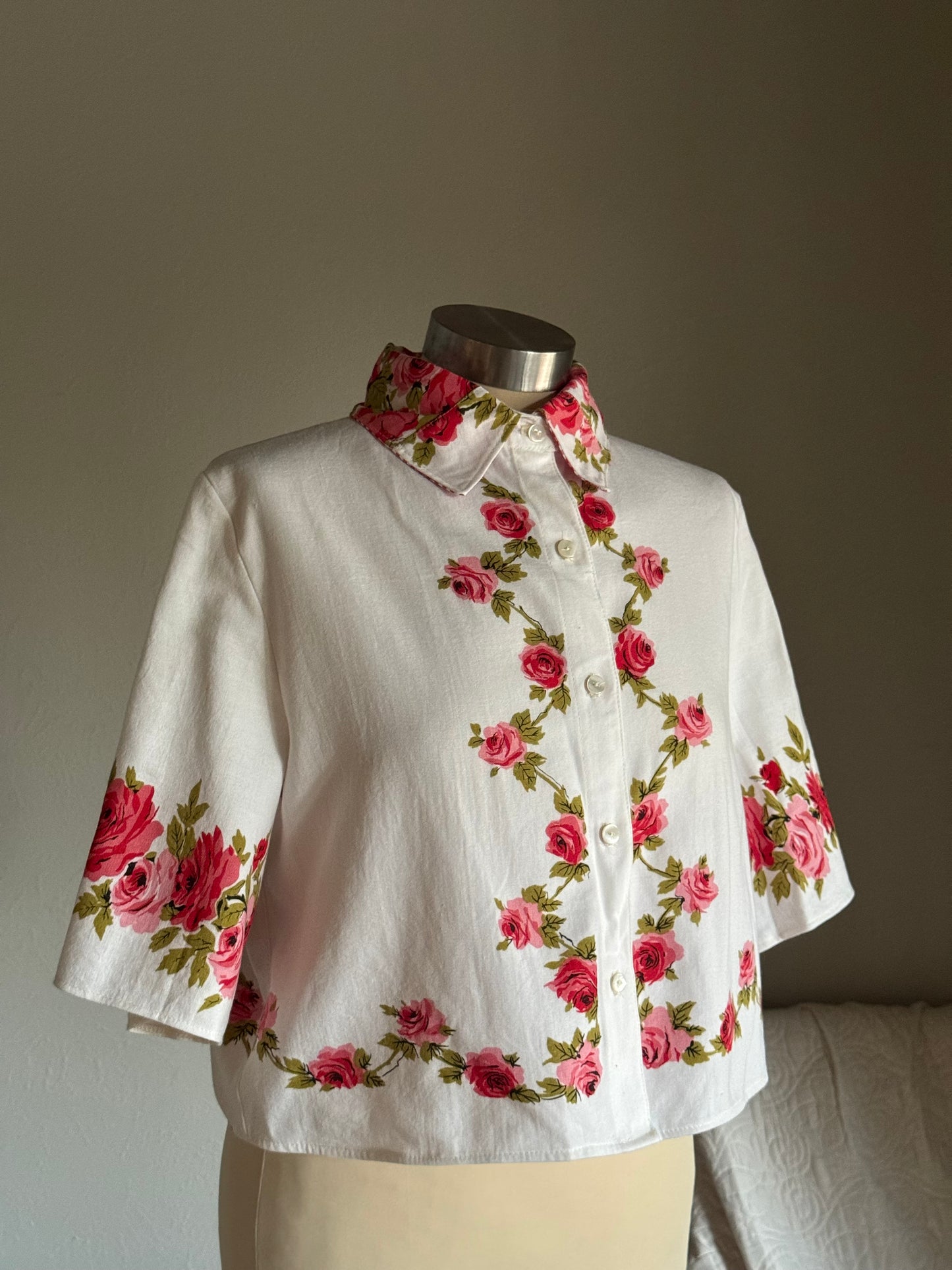 Judy Handcrafted Vintage Cropped Button Down (2nd)