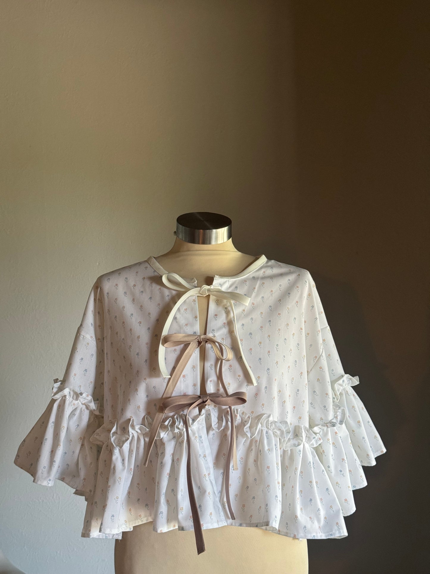 Joycie Vintage Cotton Handcrafted Ruffle Top