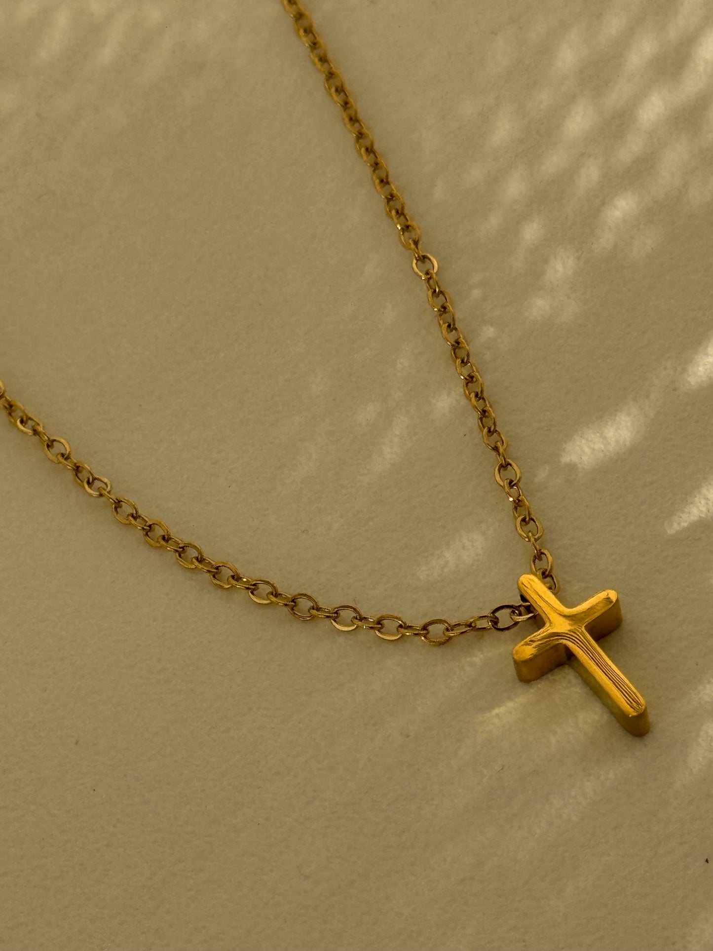 David Stainless Steel Mini Cross Necklace In Gold