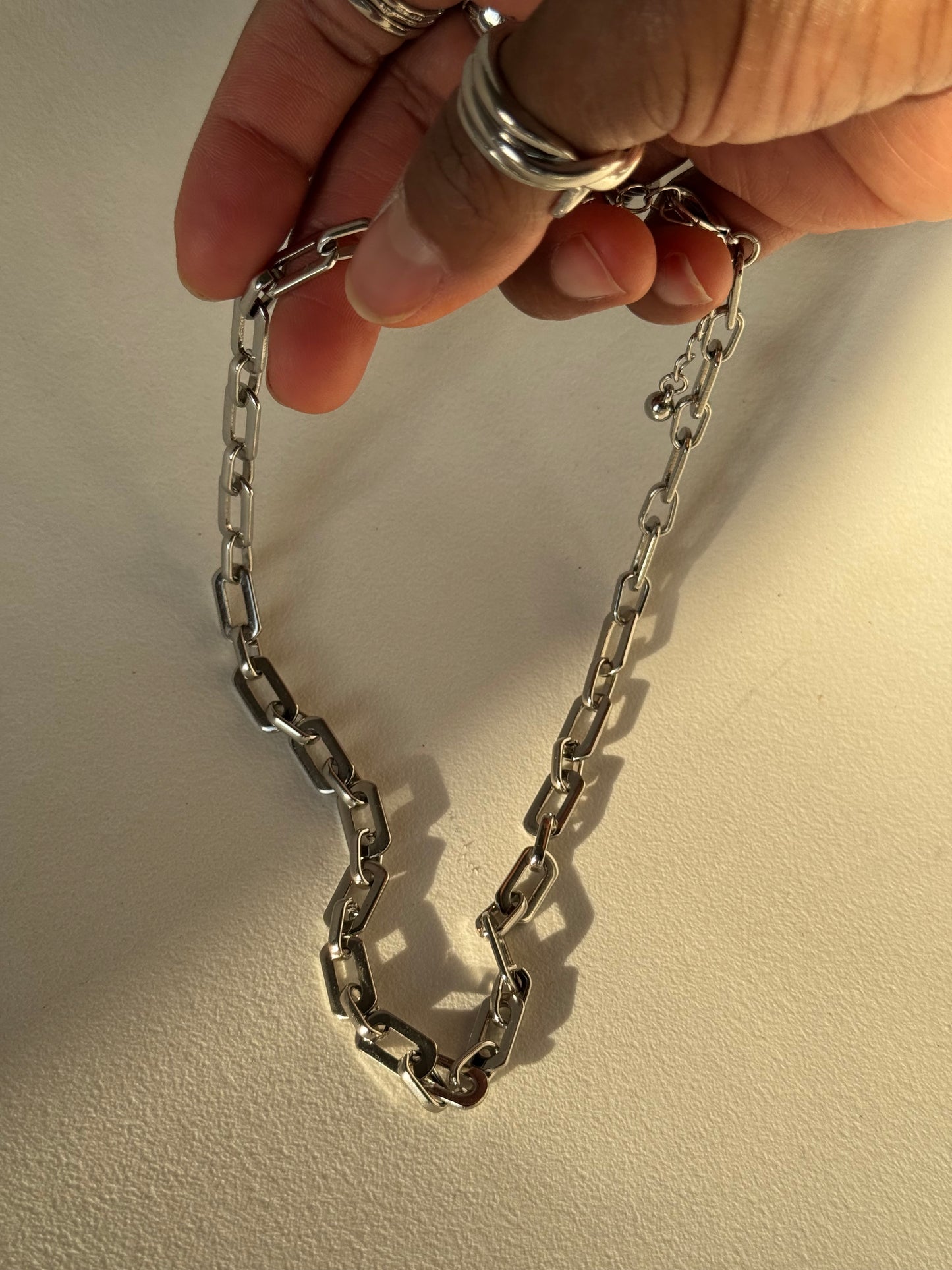 Paula Crumb Link Short Chain In Silver